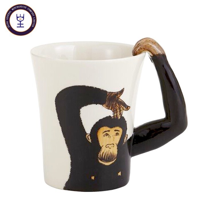 Monkey Animal Shape Ceramic Mug for Children Cup