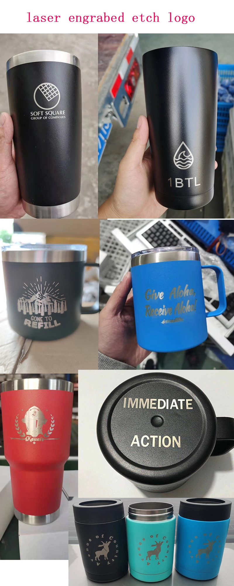 Custom Logo New Design with Handle Travel Cup 14oz Stainless Steel Double Insulation Yetis Tumbler
