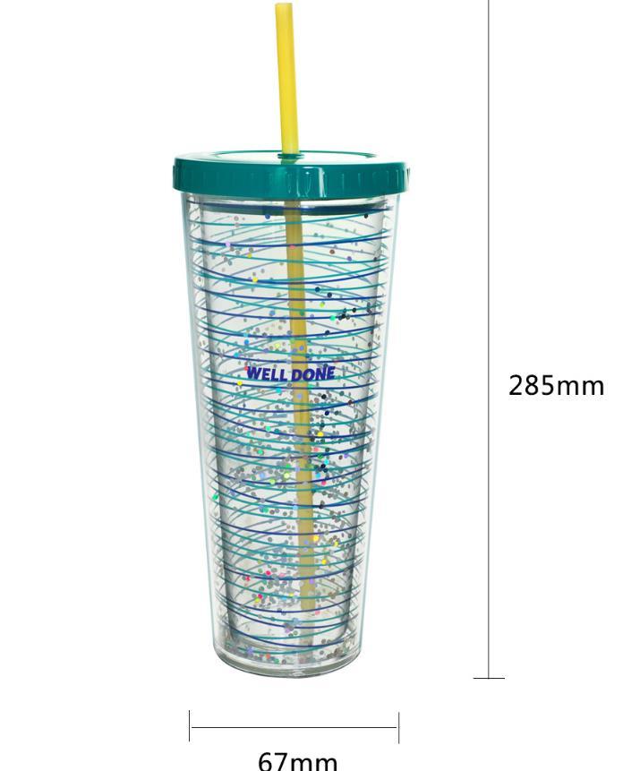 720ml Large Capacity Creative Beverage Cup Plastic Sippy Cup