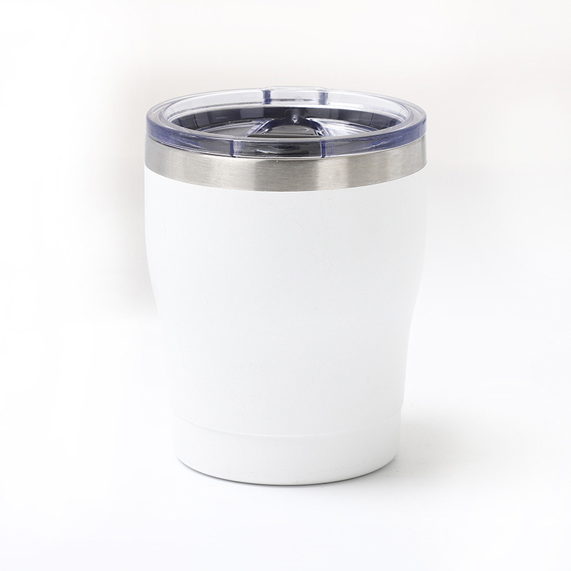 Stainless Steel Double Wall Cruved Mug Vacuum Insulated Cup Keep Cooler Coffee Milk Cup with Lid for Kid