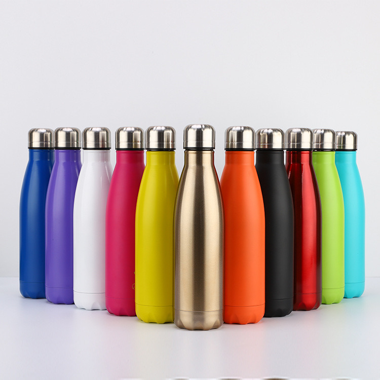 Wholesale Matte Black White Double Walled Insulated Vacuum Bottle Thermos Cola Water Drink Bottles