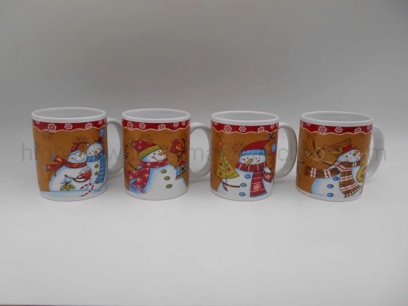 330ml 11oz Gift Cup Merry Christmas Ceramic Coffee Mug Sublimation Heat Press Mugs