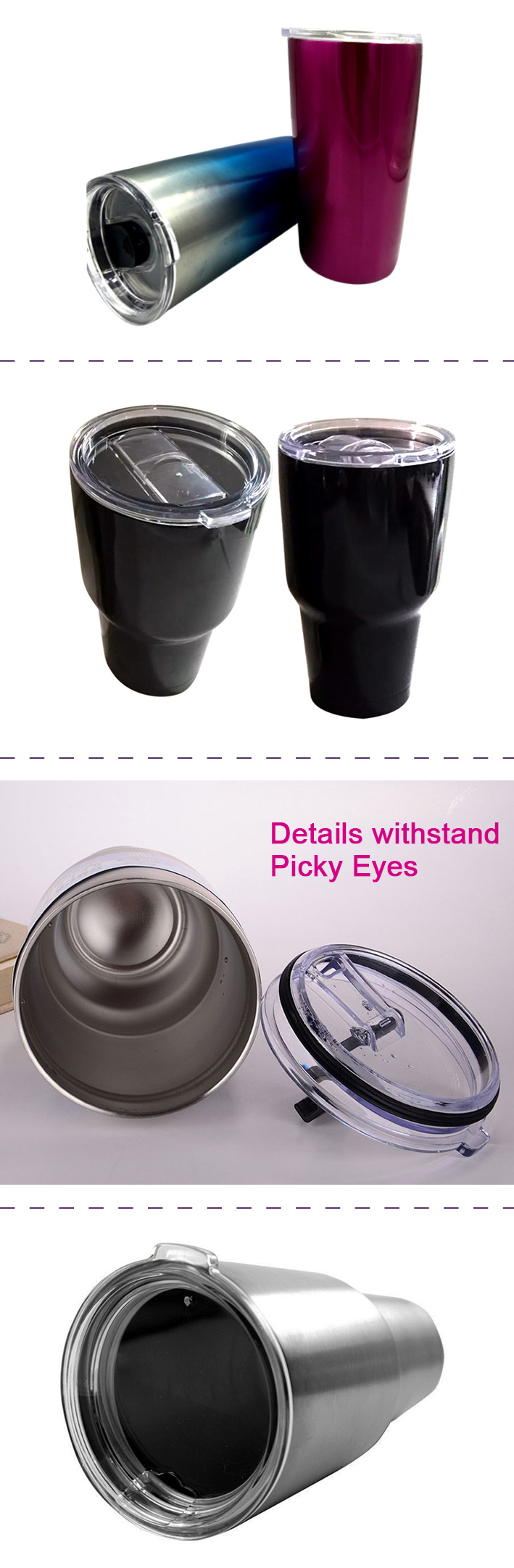 Stainless Steel Tumblers 30 Oz Vacuum Insulated Double Wall Travel Cup Tumbler Cups Coffee Mug