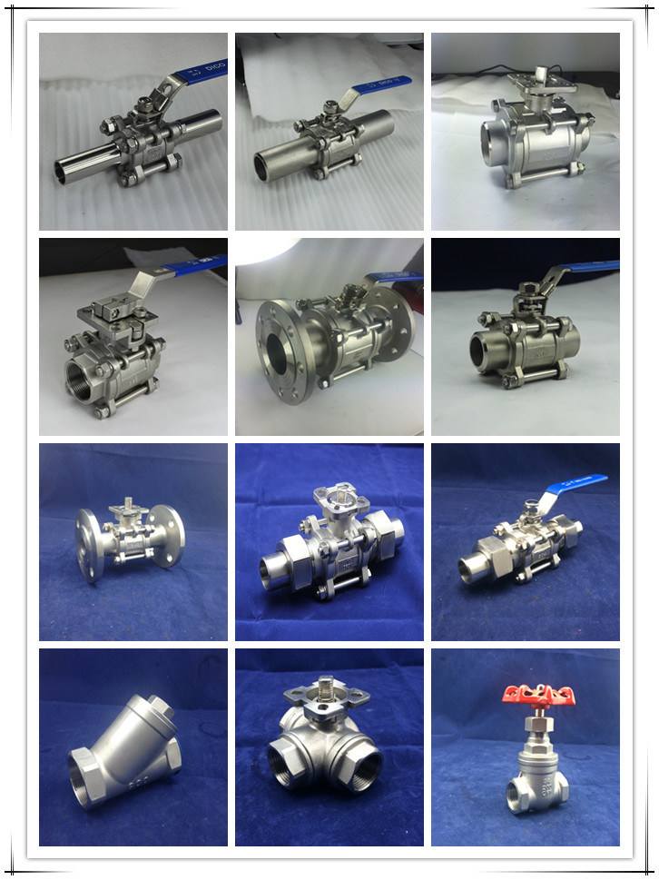 Pneumatic 3 Way Ball Valve with BSPT Screw End