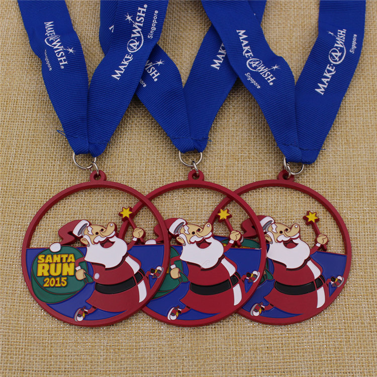 Promotional Custom Enamel Santa Run Medal for Christmas