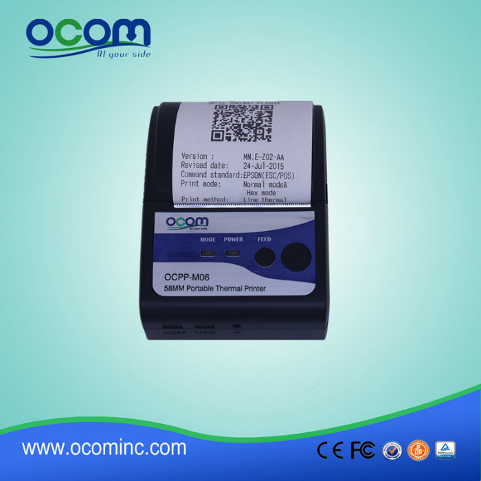 Ocpp-M06 POS Portable Bluetooth Thermal Receipt Printer for Taxi Receipt