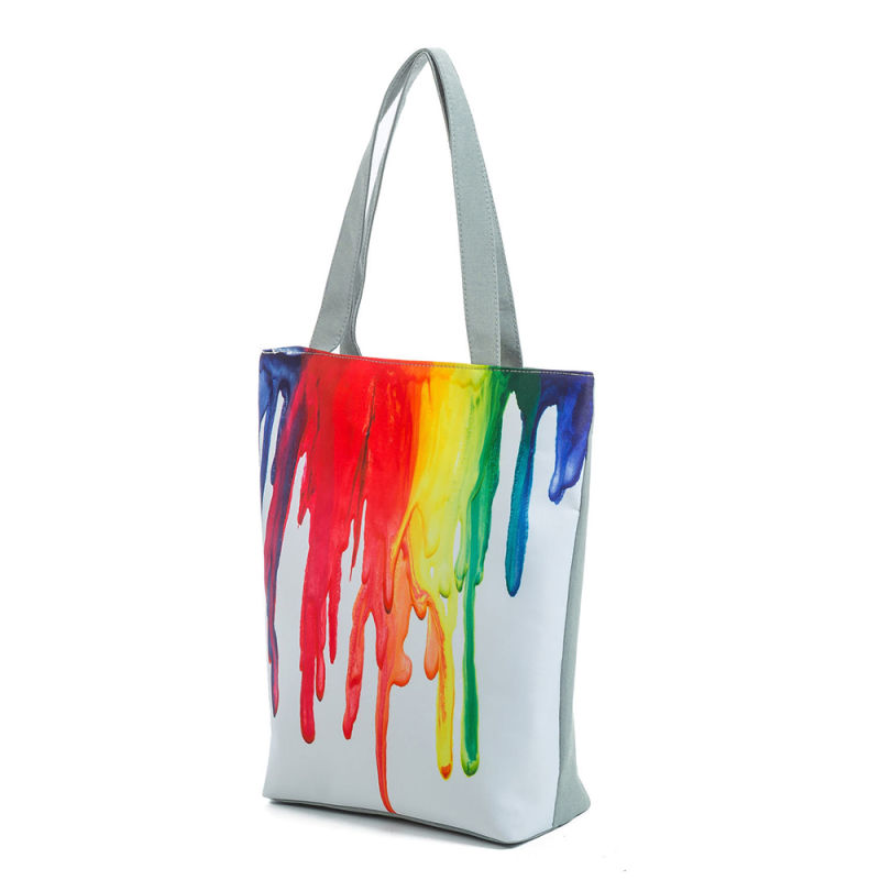 Painted Handbag Canvas Fashion Travel Tote Beach Bag for Ladies