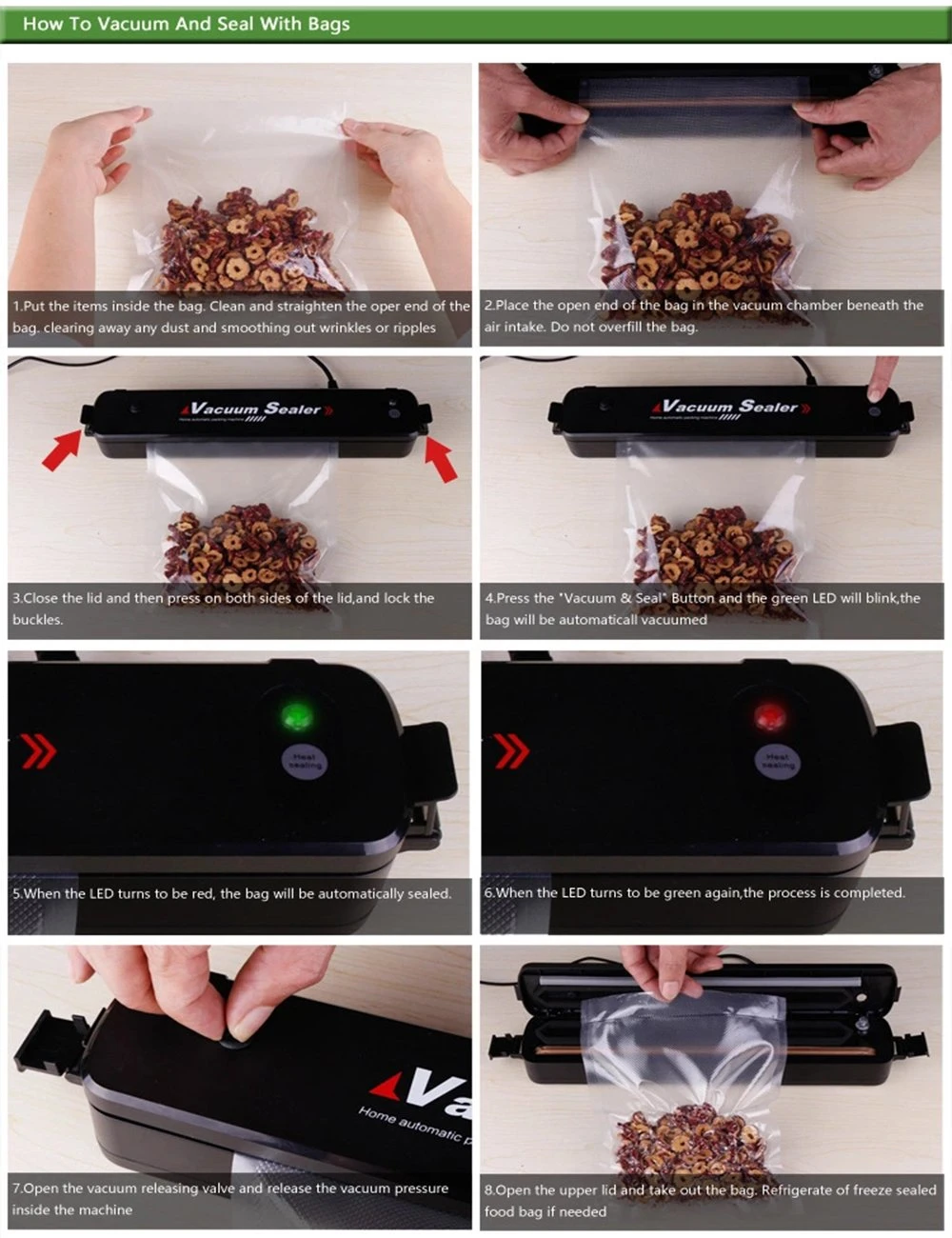 Household Food Vegetable Vacuum Packing Machine Portable Mini Vacuum Sealer