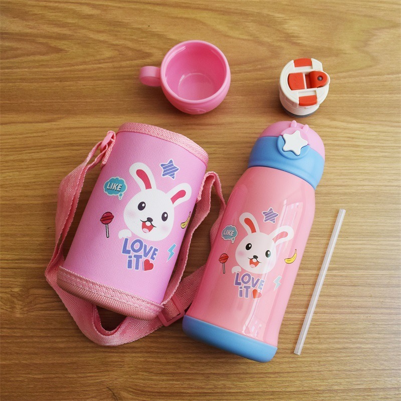 Heat Preservation 304 Children's Thermos Star Cup with Straw