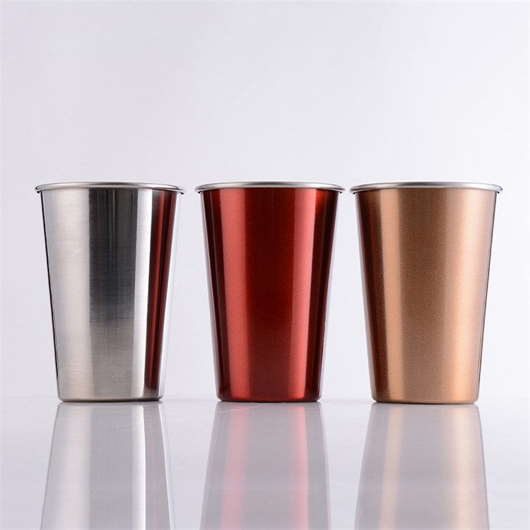 500ml 304 Stainless Steel Beer Cup Single Layer Cup Drinking Cup Milk Cup