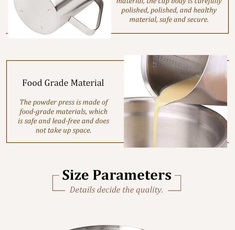 Thickened Stainless Steel Measuring Cup with Scale Milk Tea Cup