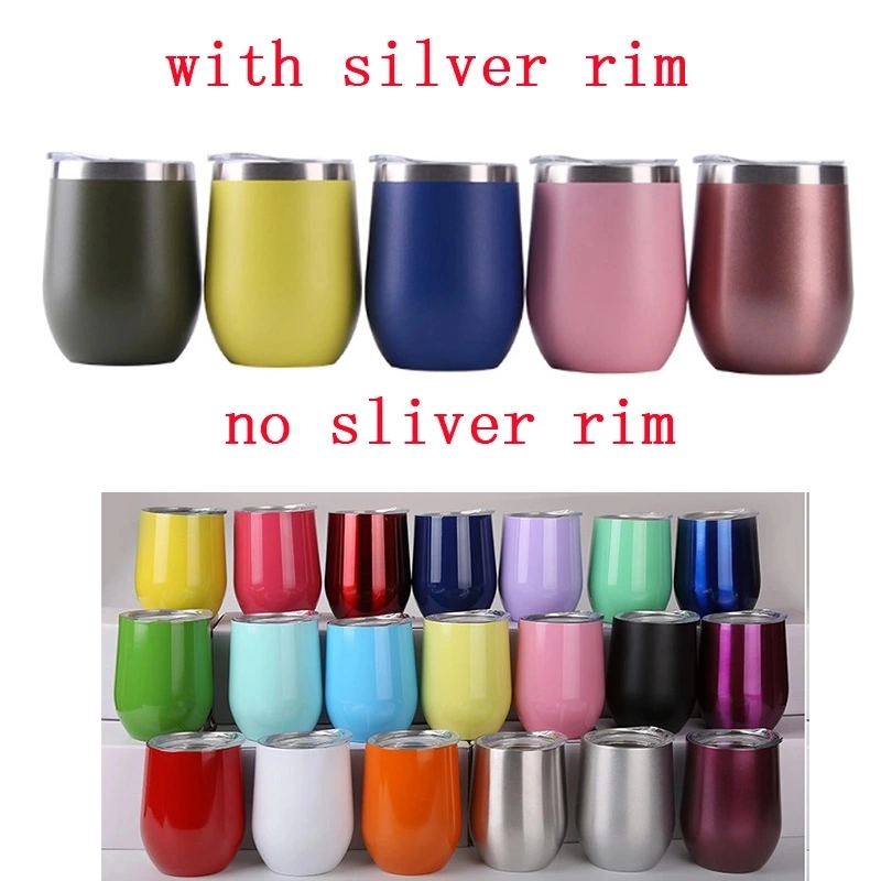 Electroplate Custom Color 12oz 350ml Stainless Steel Cups Wine Tumbler with Lid Wholesale Sublimation Gift Set