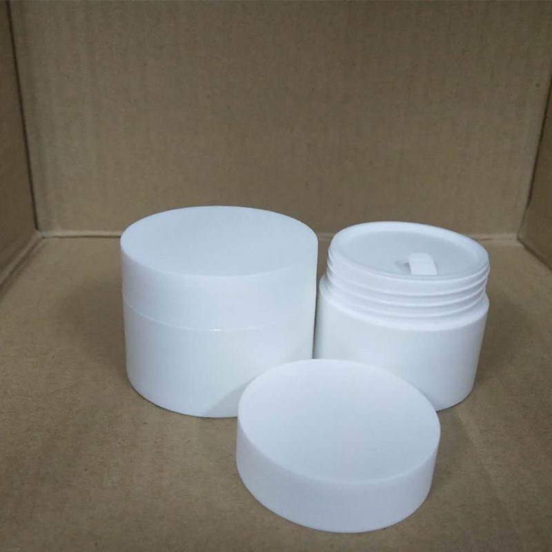 Cosmetic Cream PP Plastic White Frosted Double Wall Jar 30ml with White Cap