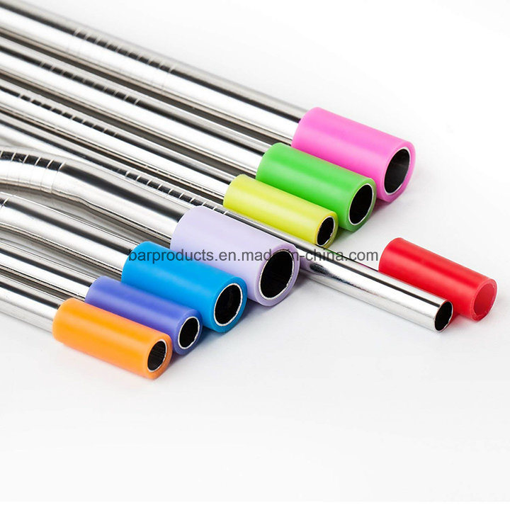 Eco Friendly Reusable Stainless Steel Drinking Straw with Silicone Tips