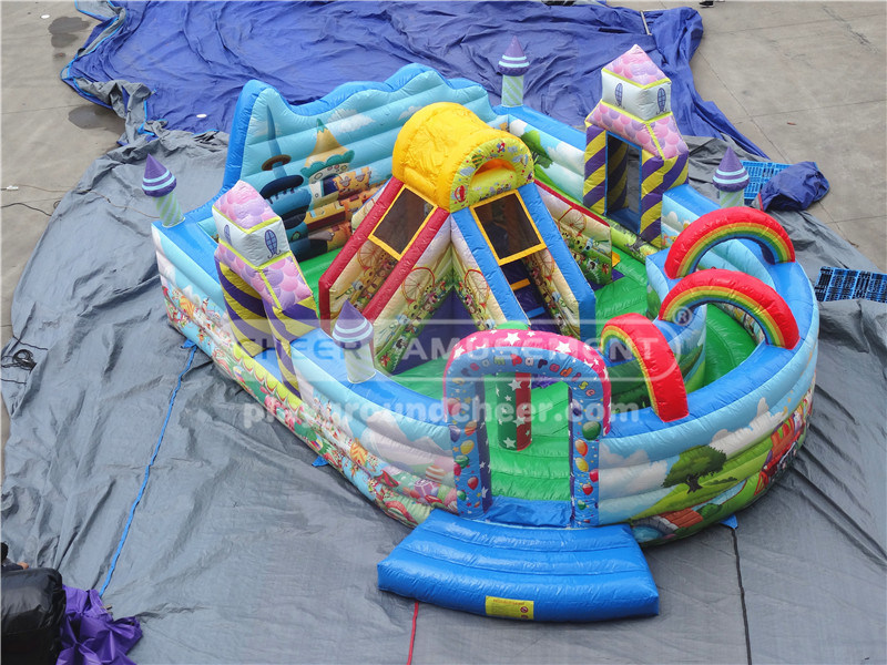 Cheer Amusement Rainbow Kids Inflatable Bouncy Castle for Bouncing, Jumping