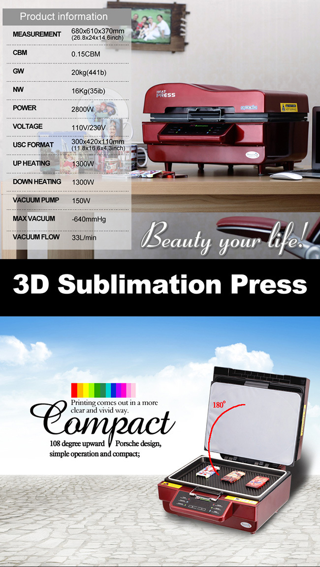 3D Mug Phone Case Sublimation Vacuum Heat Press (ST-3042)