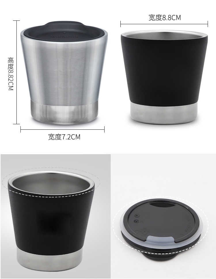 Double Wall Insulated Thermos Stainless Steel Coffee Cup with Lid