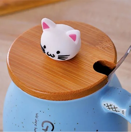 Amazon Trending Custom Printing Cute Cat Coffee Cup Ceramic Wholesale Price Ceramic Coffee Cup 15oz Ceramic Cup