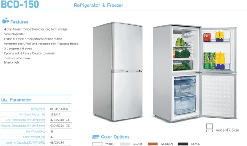 French Door Stainless Steel Big Capacity Refrigerator with Ice Maker