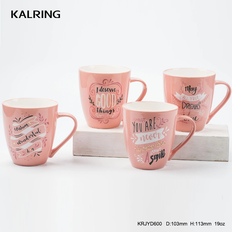 Ceramic Mug New Bone China Mug Pink Color Mug Gift Mug for Bulk Sales