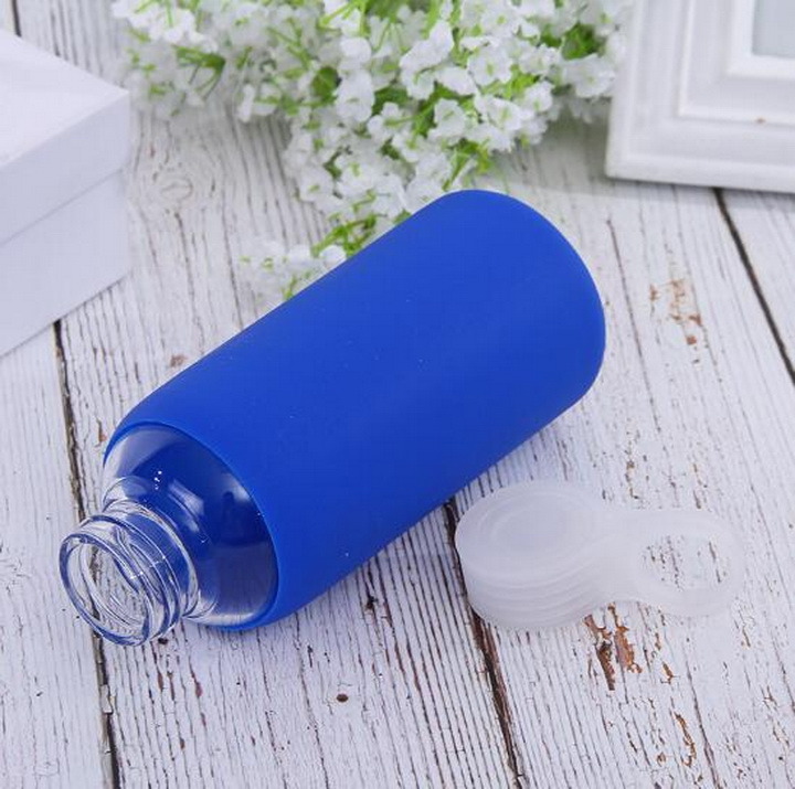 Portable Sports Silicone Anti-Scald Single Layer High Borosilicate Glass Mug