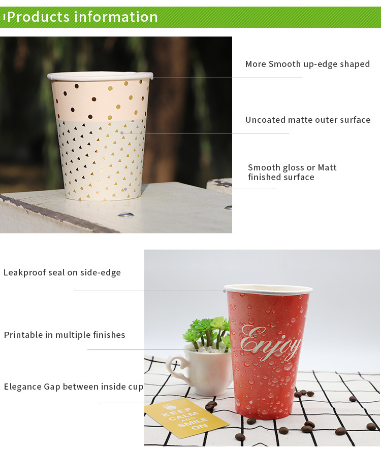 Disposable Single Wall Paper Cup Customized Drinking Cup