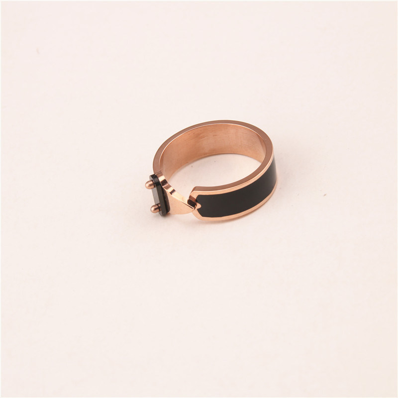 Multilateral Simple Geometric Ring Retro Couple Titanium Steel Ring