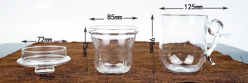 Ring Cup Glass Tea Cup Thickened Tea Cup with Cover