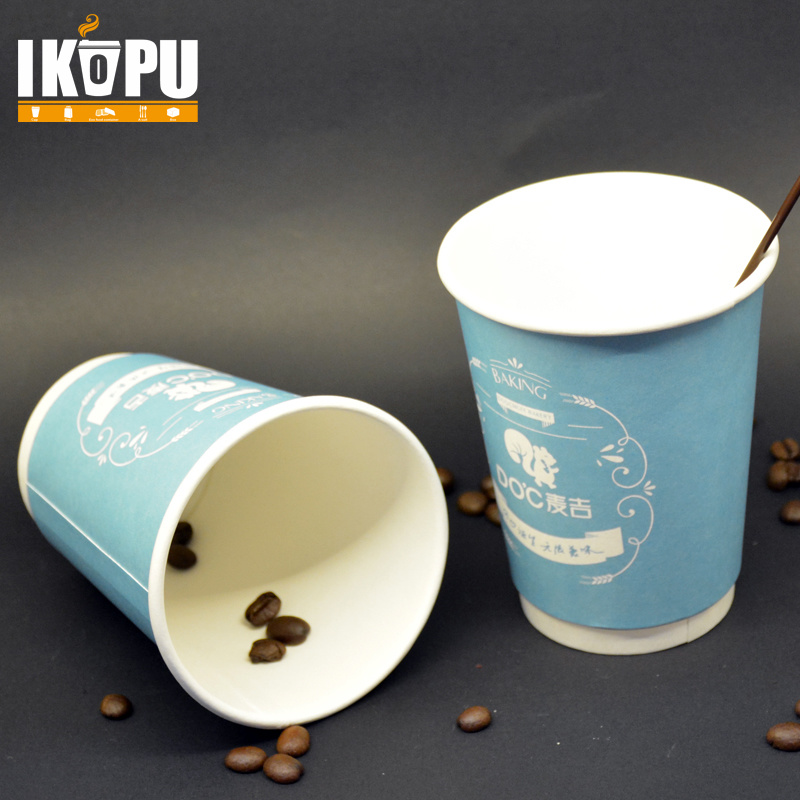 12oz Double Wall Hot Paper Coffee Cup with Lid