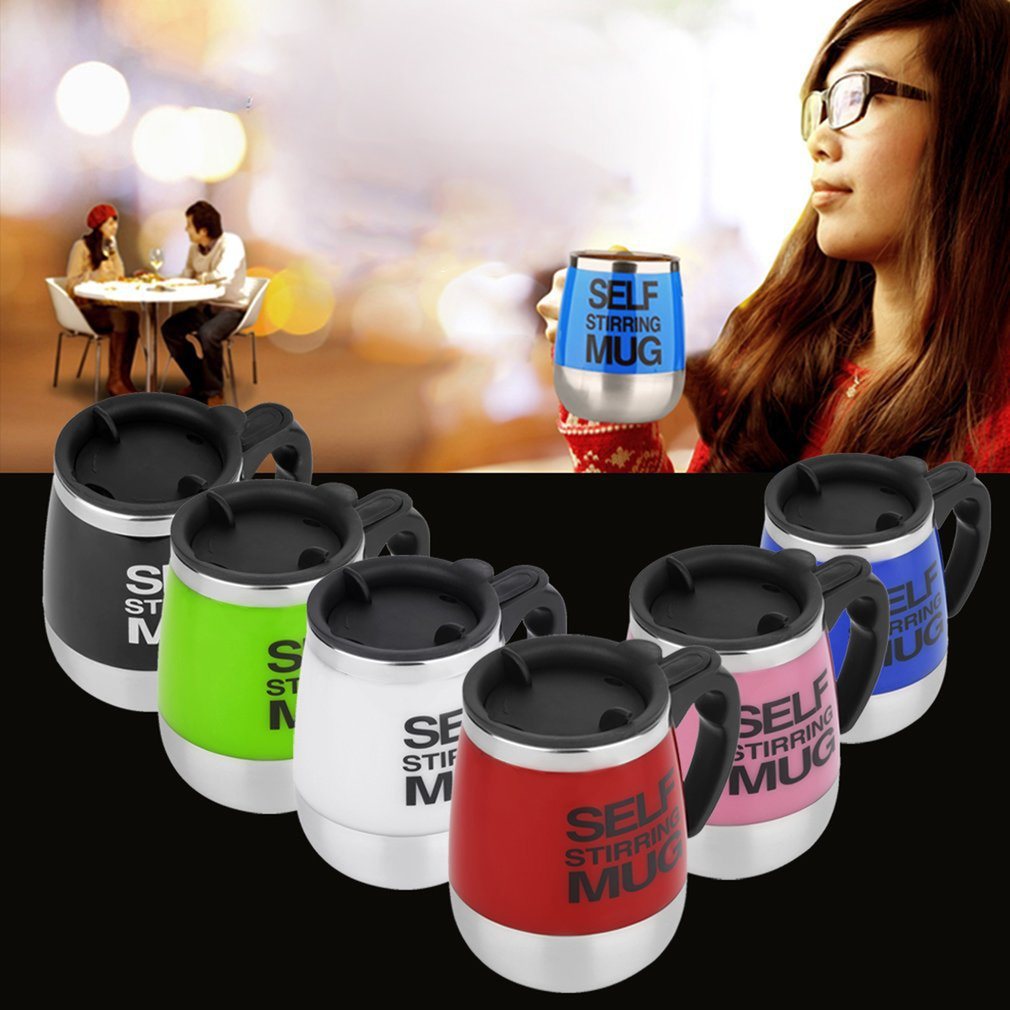 400ml/450ml Electric Automatic Stainless Steel Self Stirring Coffee Mug Mix Cup for Outdoor Travel Drinkware
