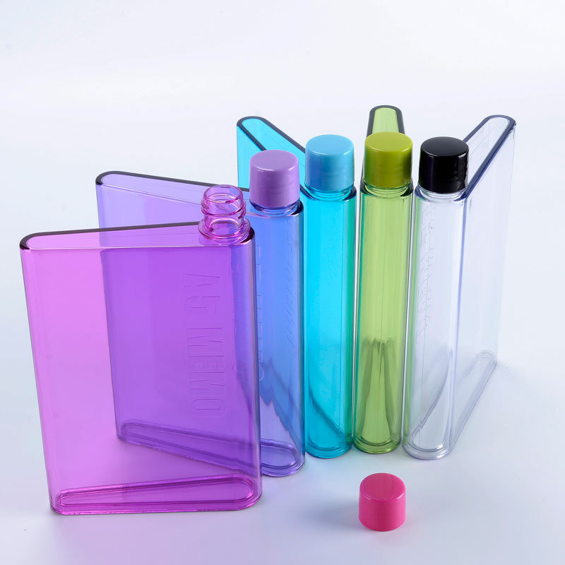 A5 Square Flat Plastic Notebook Drink Water Bottle Drink Cup A5 Notebook Water Bottle