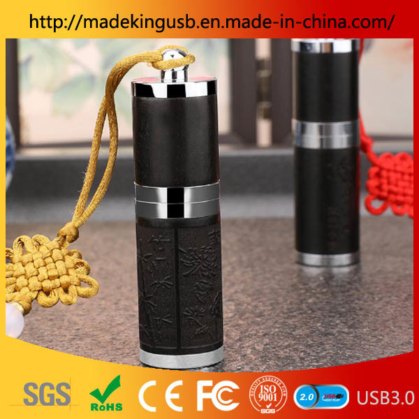 New Cylindrical High-End Business Retro Chinese Style Gift USB Flash Drive