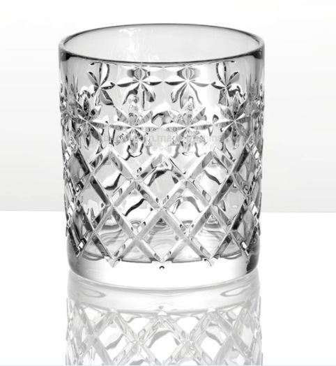 Engraved Diamond Style 8oz Glass Tea Cup Coffee Mug