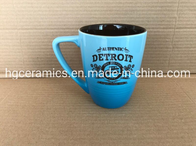 14oz Colored Mug, 14oz Two Tone Coffee Mug, 14oz Ceramic Coffee Mug, New Shape Ceramic Mug