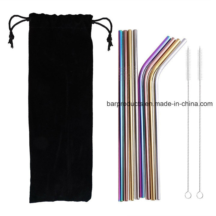 Eco-Friendly Stainless Steel Drinking Straws with Brush Sets