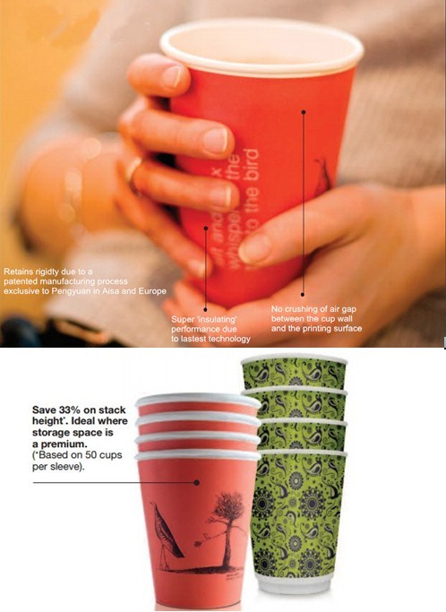 Disposable Mat Surface Double Walled Paper Cup