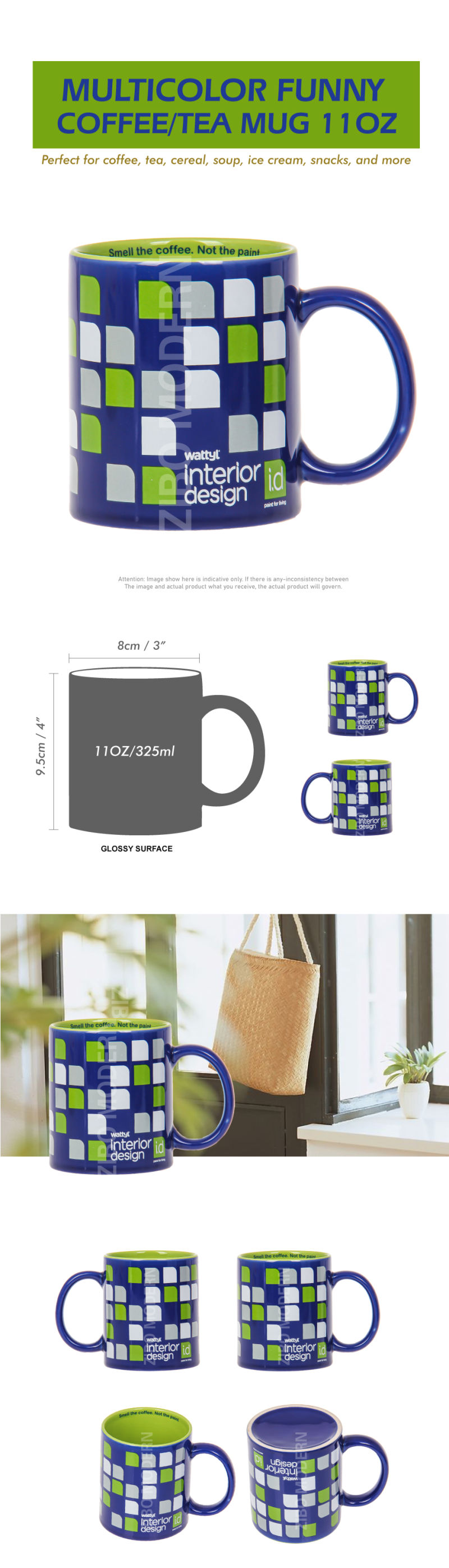 11 Oz Multicolor Funny Ceramic Coffee / Tea Mug - Ceramic Mug - Porcelain Mugs