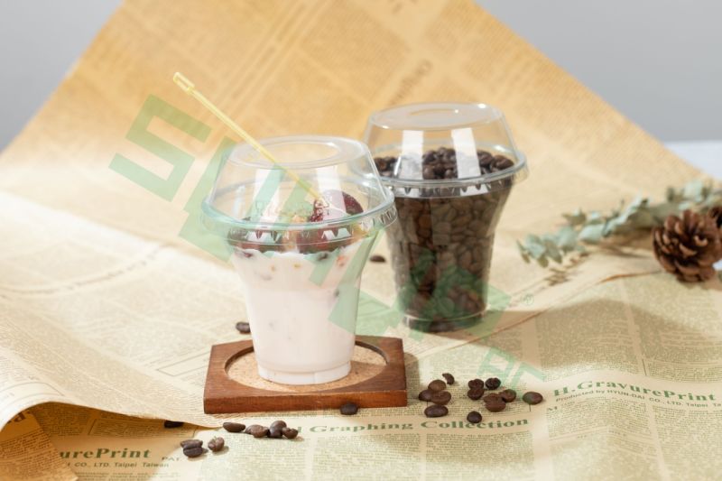 New Product Plastic Transparent Pet Cup Dome Lids 95mm for / Yogurt Cup U Series