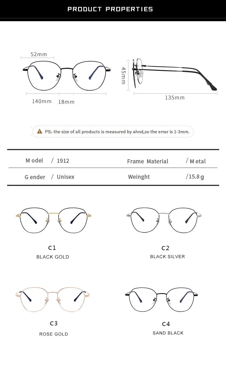 Manufacturers Wholesale Stock Men's Literature and Art Anti Blue Glasses