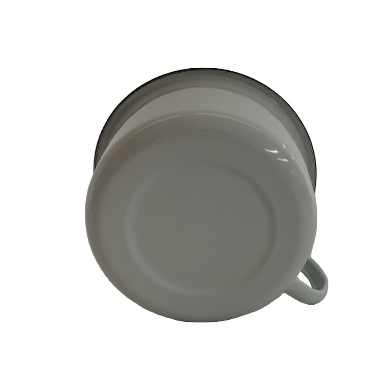 1L Mug Egg Custard Enamel Cup with Cover