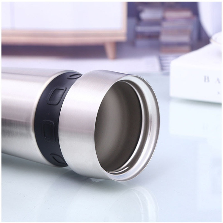 450ml Double Layer Vacuum Travel Mug with Silicon Ring