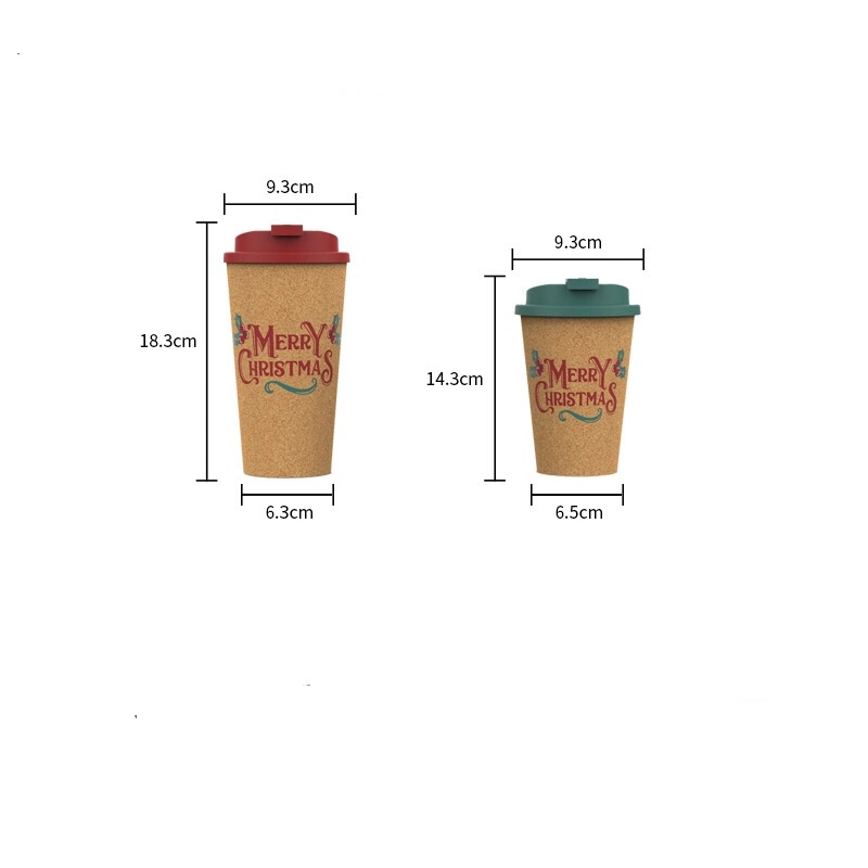 450ml Single Layer PP Biodegradable Eco-Friendly Reusable Cork Coffee Mug Coffee Cup