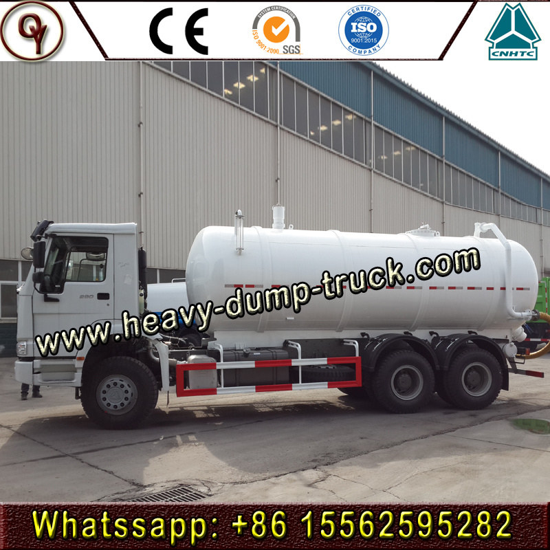 Sinotruk HOWO 6X4 18cbm Vacuum Suction Sewer Cleaning Sewage Tanker Truck for Sale
