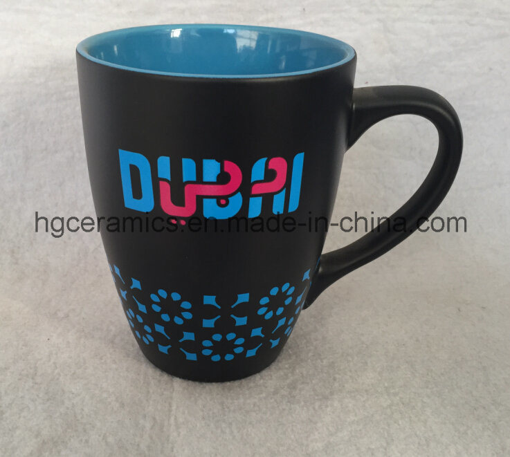 14oz Coffee Mug, Rubber Feel Coating Mug with Decal Printing