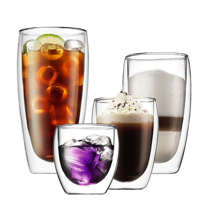 Double Wall Glass Espresso Cup Heat Resistant Coffee Cup Borosilicate Glass Coffee Cup