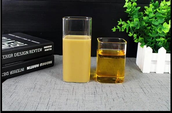 Household High Borosilicate Heat-Resistant Glass Square Water Cup Office Tea Making Simple Cup Single Layer Cup