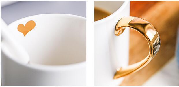 Fine Bone China Coffee Cup with Gold Handle Porcelain Mug Coffee Mug Ceramic Mug