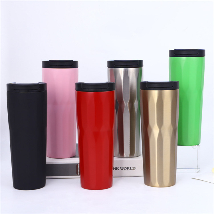500 Ml Diamond Shape Double-Layer Insulation Coffee Mug, Travel Tumbler, Travel Mug