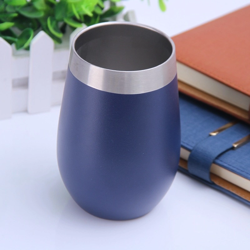 12 Oz Stainless Steel Cold Wine Glass U-Shaped Eggshell Cup Egg-Shaped Vacuum Large Belly Insulation Cup