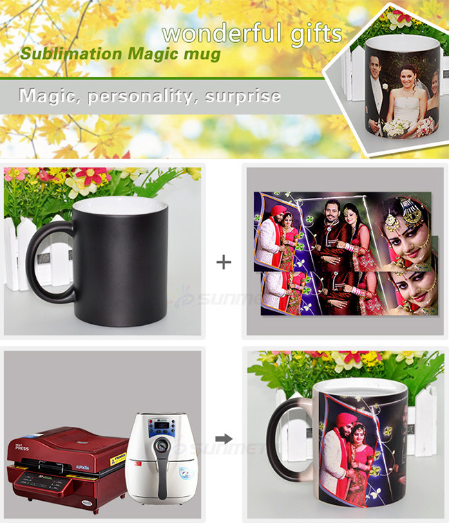 Freesub Whole Sale Sublimation11oz Hot Water Color Changing Mug Skb-05